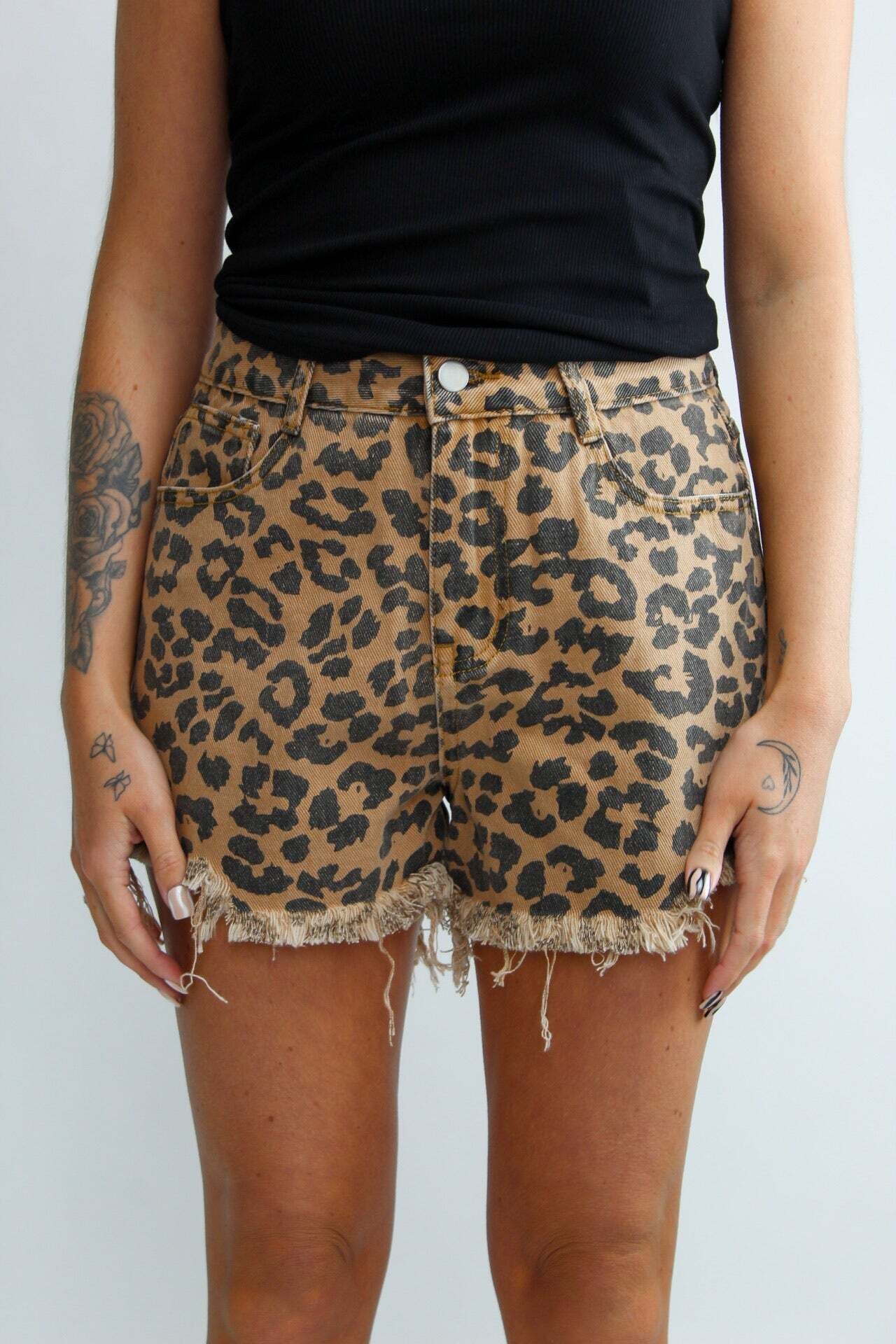 【mnem】Lexi Leopard Shorts Leopard Denim Shorts | Lexi's Closet Boutique & Customs